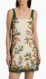 Farm Rio Dress Nature Floral Sleeveless Linen XS Photo 0