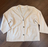 Motherhood Maternity Cream Button-Front Knit Cardigan Sweater - Large - C73-028 Photo 0