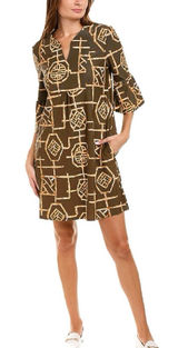 Jude Connally Kerry Bamboo Lattice Brown Jude Cloth Swing Dress Large Photo 0