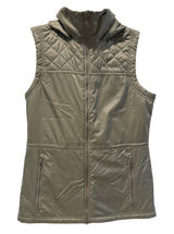 Columbia Puffer Vest Green Excellent Quilted‎ Hooded Outdoor Women Small Photo 0