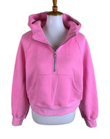 Automet Hot Pink Half‎ Zip Hoodie Sweatshirt Cozy Fleece Pullover Small Photo 0