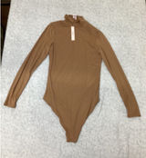 Victoria's Secret Mock Neck Long Sleeve Bodysuit Tan Brown Gold‎ V Hardware L.. Photo 0