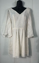 Sugar+Lips Off White Boho Lace Overlay Dress No Size EUC Photo 0