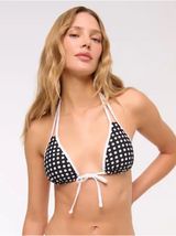 Abercrombie & Fitch Black White Polka Dot Bikini Top M NWT Photo 0