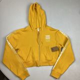 Vans Off The Wall Cropped Full Zip Hoodie Sweatshirt Mustard Yellow Size Medium NEW! Photo 0