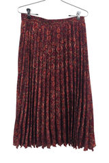 Max Studio Skirt Womens L 9712V19 Burgundy Paisley Pleated Midi NEW Photo 0