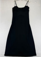 Soma Black Ribbed Spaghetti Strap Maxi Slip Dress coquette fairy goth‎ witchy XL Photo 0