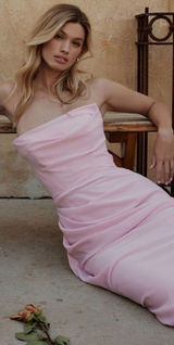 NWOT HOUSE OF CB Adrienne Strapless Maxi Gown Dress in Pink Size XL a-c cup Photo 0