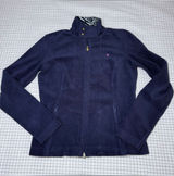 LILLY PULITZER Fleece Sweater Jacket Women Small Blue Full Zip Pockets Stretch Photo 0