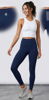 FP Movement Women Navy Blue High Rise‎ Activewear Yoga Leggings Size Medium a035 Photo 0