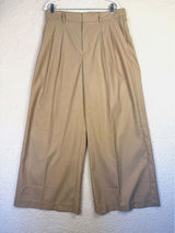 Madewell Pants Womens 8 Beige‎ Pleated Wide Leg High Rise Dress Twill Workwear Photo 0