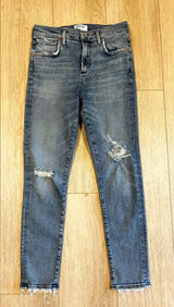AGOLDE Sophie High Rise Skinny Distressed Jeans Medium Blue A018-843 Size 26 Photo 0