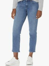 Daily Ritual Girlfriend Jeans Womens Plus 32 Blue Straight Leg Stretch Cropped Photo 0