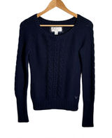 Y2K American Eagle Sweater Women's Medium Blue Knit Crewneck Vintage Coquette Photo 0
