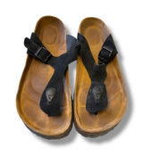 Birkenstock Betula Gizeh Thong Sandals Women's Size 40 Black Suede‎ Comfort Arch Photo 0