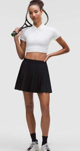 Lululemon High-Rise Pleated Tennis Skirt Long Black Size 14 W8ARAT Athletic Photo 0