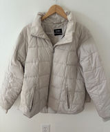 YPB Your Personal Best Cream Quilted Puffer Jacket Side Zip Vents Large Photo 0