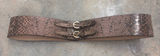 Vintage Y2K Vegan Snakeskin Wide Waist Belt Double Buckle Cinch Belt Large Photo 0