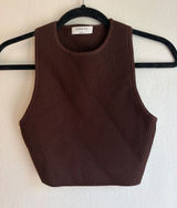 Aritzia Babaton Sculpt Knit Tank - crop small brown Photo 0
