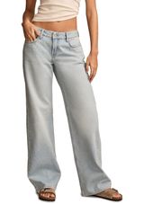 Lucky Brand The Baggy Rigid Denim Jeans Light Gray Sz 4 / 27 NWT Photo 0