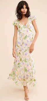 ASTR Wisteria Floral Chiffon Maxi Dress Small Wedding Guest Garden Party Summer Photo 0