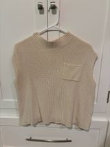Amazon Mockneck Sweater Vest with Pocket Beige Photo 0