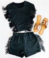 Black Fringe Women's‎ Shorts Photo 0
