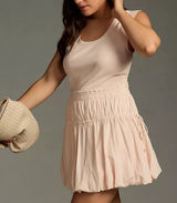 Anthropologie Daily Practice Bubble Mini Dress Pale Pink Size XL Photo 0