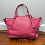 Coach Kelsey Fuschia Pink Leather Tote/Crossbody Bag With Zipper Closure Photo 0