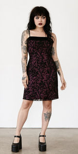 Vtg dress size 10 burnout velvet whimsigoth dark‎ romantic vamp Red Black Hoco Photo 0