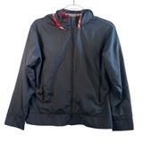 Nike Windbreaker Jacket Black Full Zip Hooded Mesh Lined‎ Sporty Women Small 4-6 Photo 0