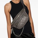 MZ Wallace Small Quilted Leather Crosby Crossbody Sling Bag Gray Photo 0