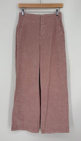 Pact Organic Cotton Pink Wide Leg Corduroy Pants Women's Size Small in Pink Photo 0