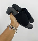 Vintage Y2K Black Block Heel Sandals Women's Size 8 Grunge Whimsical Photo 0