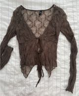 Miss Me Long sleeve brown lace top Photo 0
