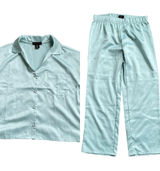 House of Harlow 1960 Sleepwear Seafoam Satin Pajama Set Medium Top Small Bottom Photo 0