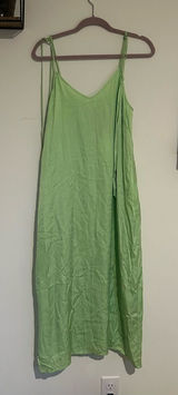 NWT & Other Stories Light Green Sleeveless Spaghetti Strap Midi Dress Size 12 Photo 0