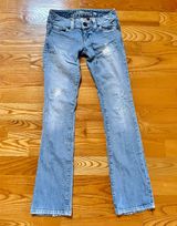 Vintage Lowrise Daredevil Bootcut Jeans Distressed Y2K Photo 0