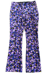 Anthropologie Maeve The Margot Kick Flare Crop Pant Purple Floral Size XXS Photo 0