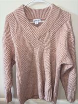 Liz Claiborne Dusty Blush V-Neck Cable Knit Sweater Photo 0