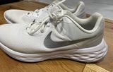 White Nikes Silver Check Photo 0
