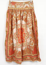 House of Harlow 1960 Womens Paisley Smocked Boho Linen Blend Maxi Skirt Size S Photo 0