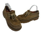 Vtg Mudd Sara 90s Platform Loafers Suede Brown Chunky Lug‎ Shoes 8.5 Academia Photo 0