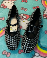 Issa Rhinestone Mary Jane Ballet Flats - A‎ New Day Black size 7 mcbling Photo 0