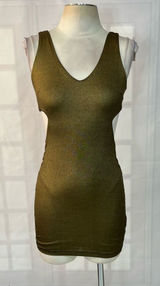 🔥5 for $25🔥 Bebe gold cutout mini bodycon cocktail party dress size XS Photo 0