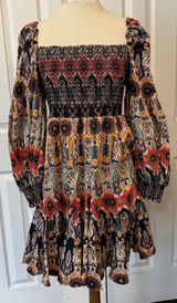 Alice Olivia Julissa Mini Dress Women’s‎ 6 Empire Waist Puffed Sleeve Smocked Photo 0