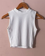 Supré White Mock Neck Crop Top Size S Photo 0