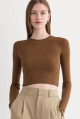 Everlane Cropped Crew Top in Ultrafine Merino Photo 0