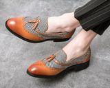 Tassel loafers in synthetic leather with herringbone pattern size 36 or 5.5 Photo 0