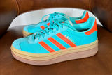 adidas Gazelle Bold Womens Fashion Sneakers in Green Orange size 6.5 platform Photo 0